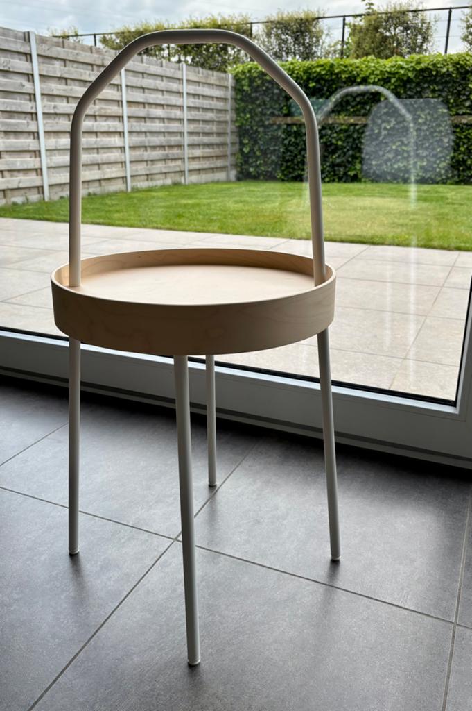 Bijzettafel Burvik - Ikea, Huis en Inrichting, Tafels | Bijzettafels, Ophalen, Minder dan 55 cm, Rond, Zo goed als nieuw