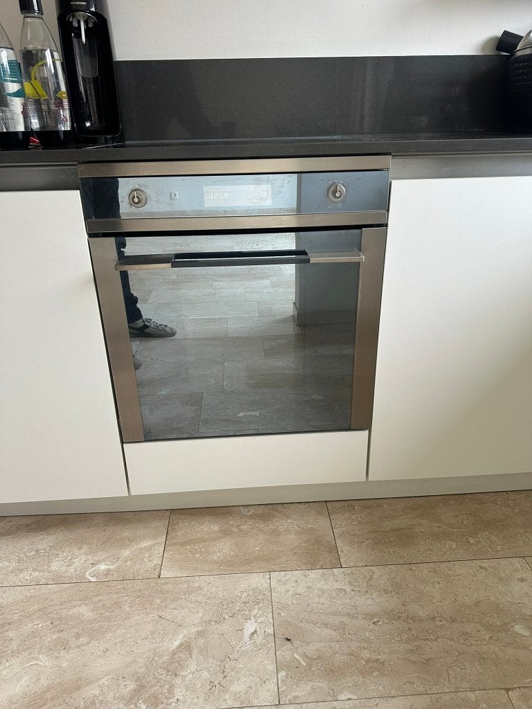 SMEG inbouwoven RVS/zwart – incl. roosters & bakplaat, Ophalen, Gebruikt, Smeg, Hete lucht