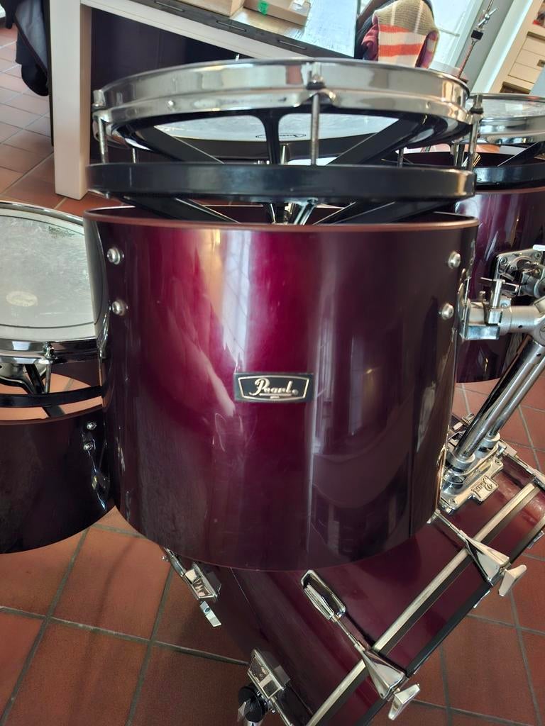 Zeldzaam vintage Pearl vari Pitch drumstel ism remo rototoms, Muziek en Instrumenten, Drumstellen en Slagwerk, Ophalen, Gebruikt