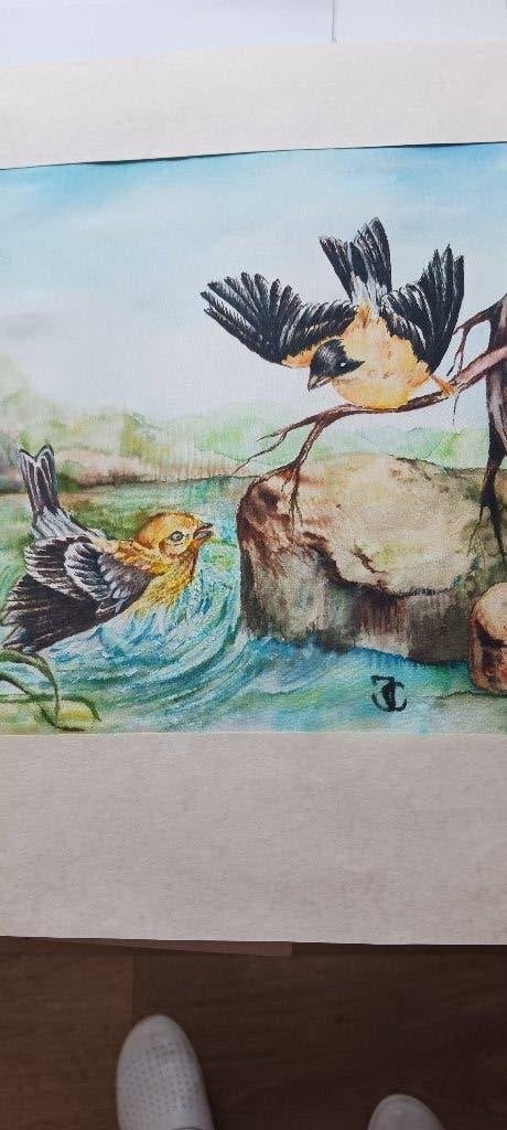 hand beschilderde zijde, Ophalen of Verzenden, Nieuw, Schilderij