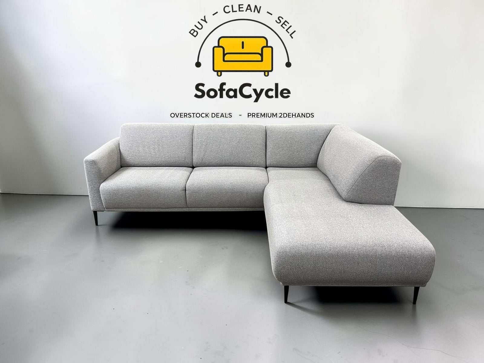 Chaise d'angle gris/Disponible immédiatement - SofaCycle, Maison & Meubles, Canapés | Repose-pieds & Poufs, Comme neuf, Tissus