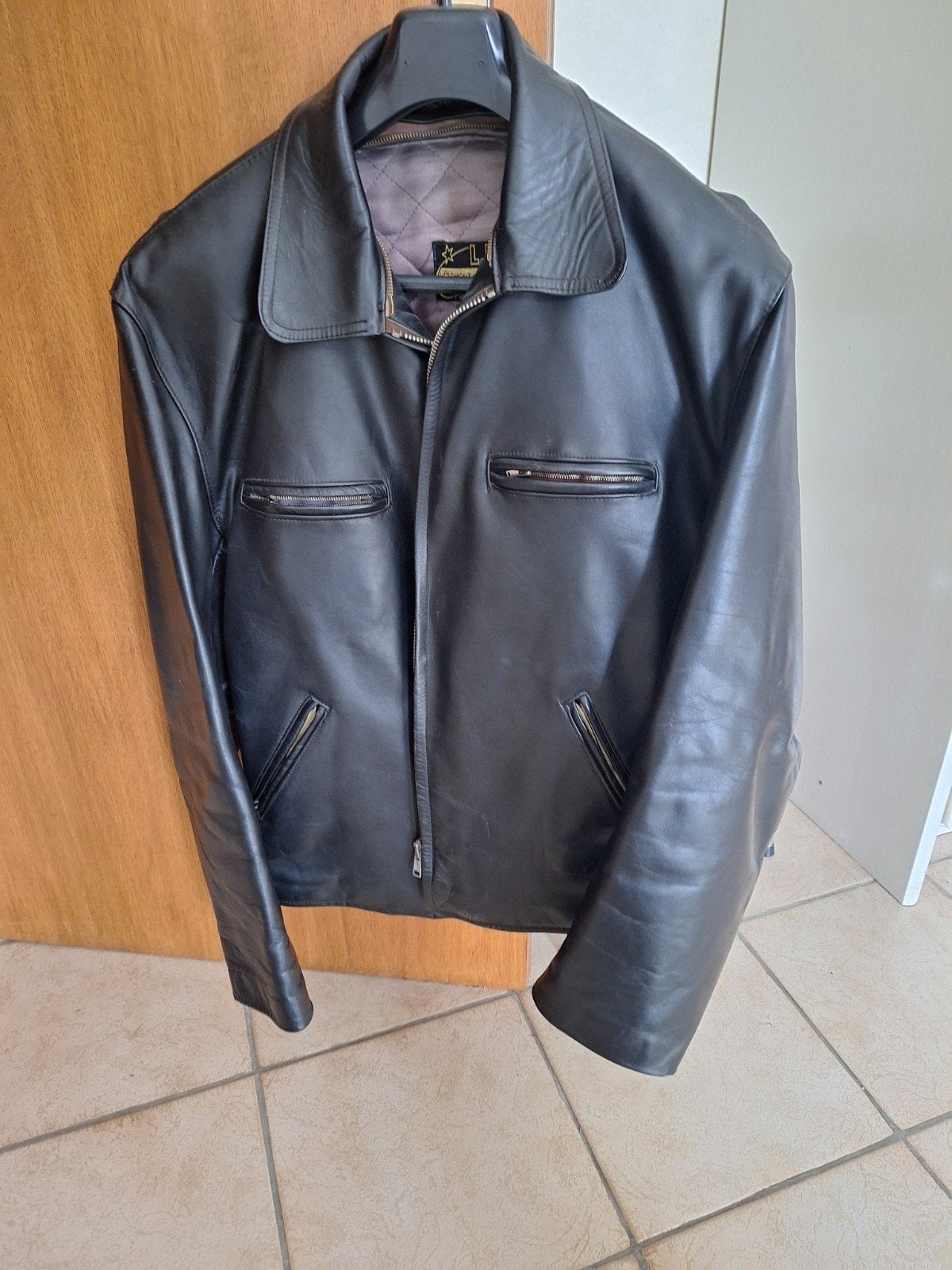 Vintage lederen motorvest, Kleding | Heren, Ophalen