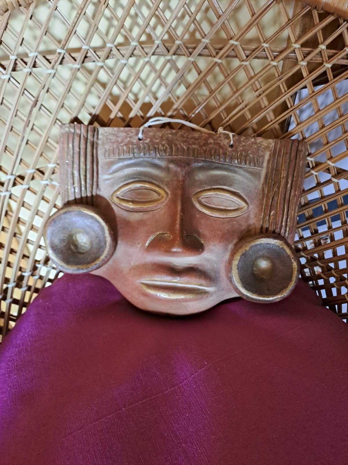 Mexicaans terracotta hangmasker, Antiek en Kunst, Antiek | Keramiek en Aardewerk, Ophalen