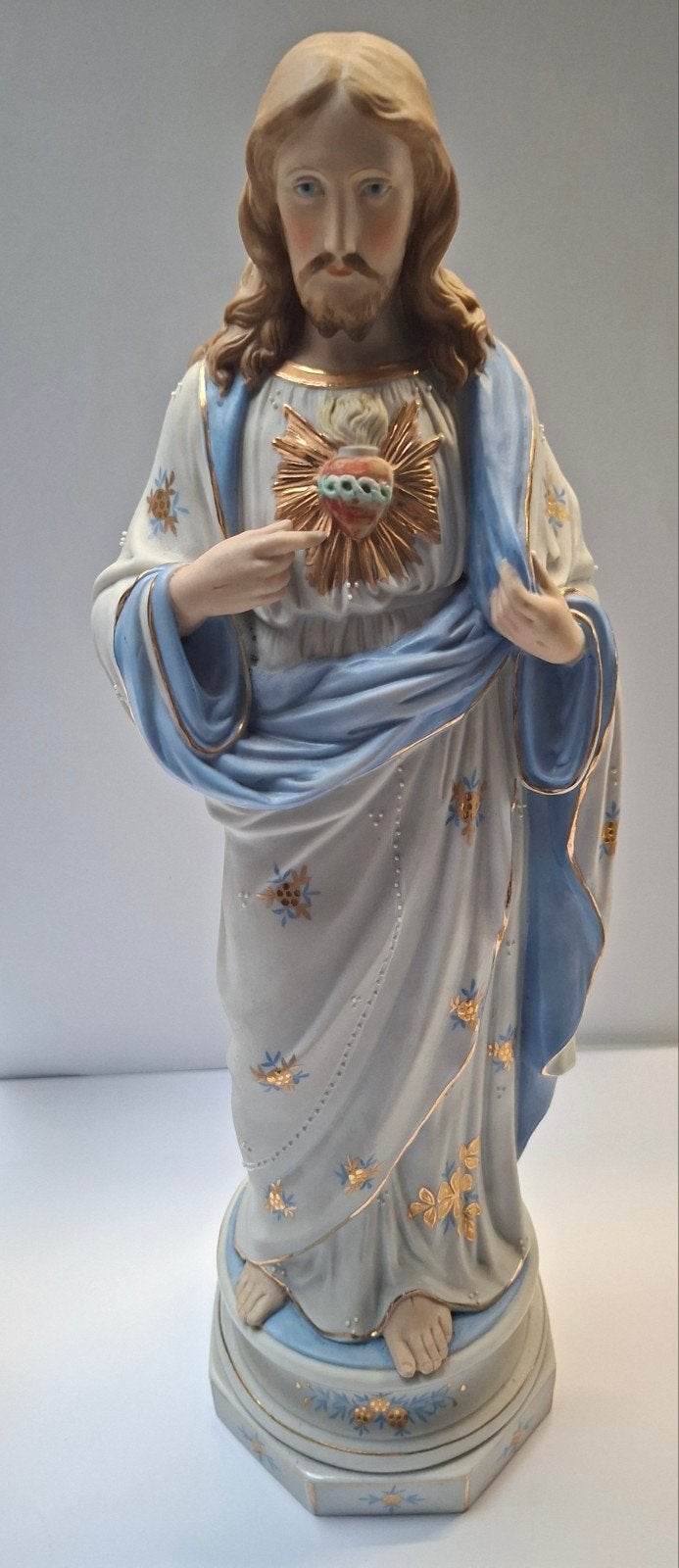 groot jezus beeld 45 cm, Antiek en Kunst, Antiek | Religieuze voorwerpen, Ophalen of Verzenden