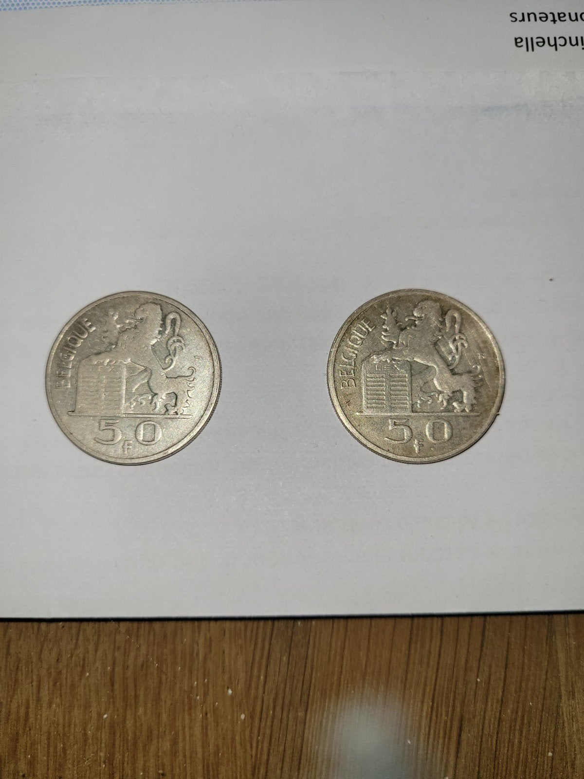 Lot munten 50 frank 1951, Zilver, Zilver
