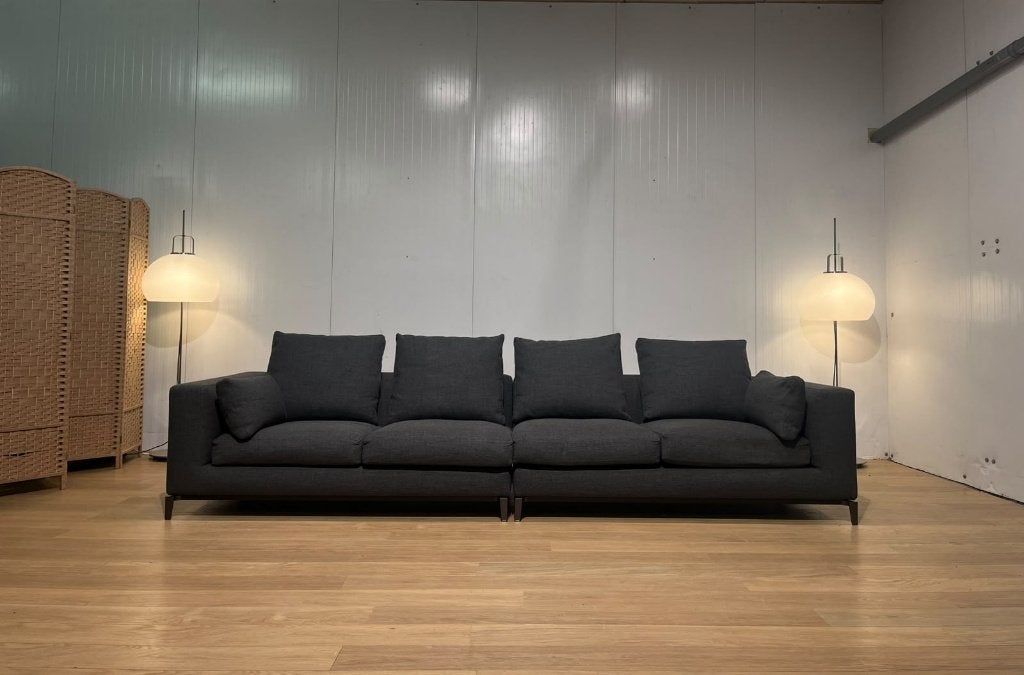 ZGAN Minotti Andersen 4-Zits NP €20000 GARANTIE, Huis en Inrichting, 100 tot 125 cm, 300 cm of meer, Zo goed als nieuw, Rechte bank
