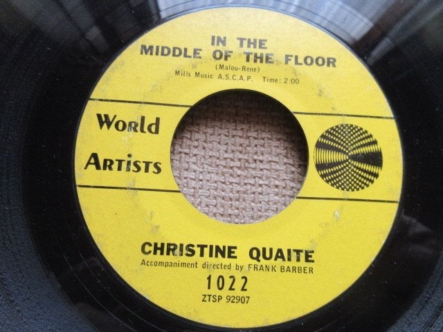 Christine Quaite ‎ In The Middle Of The Floor /Tell Me Mamma, Pressage original, 7 inch, Utilisé, R&B et Soul