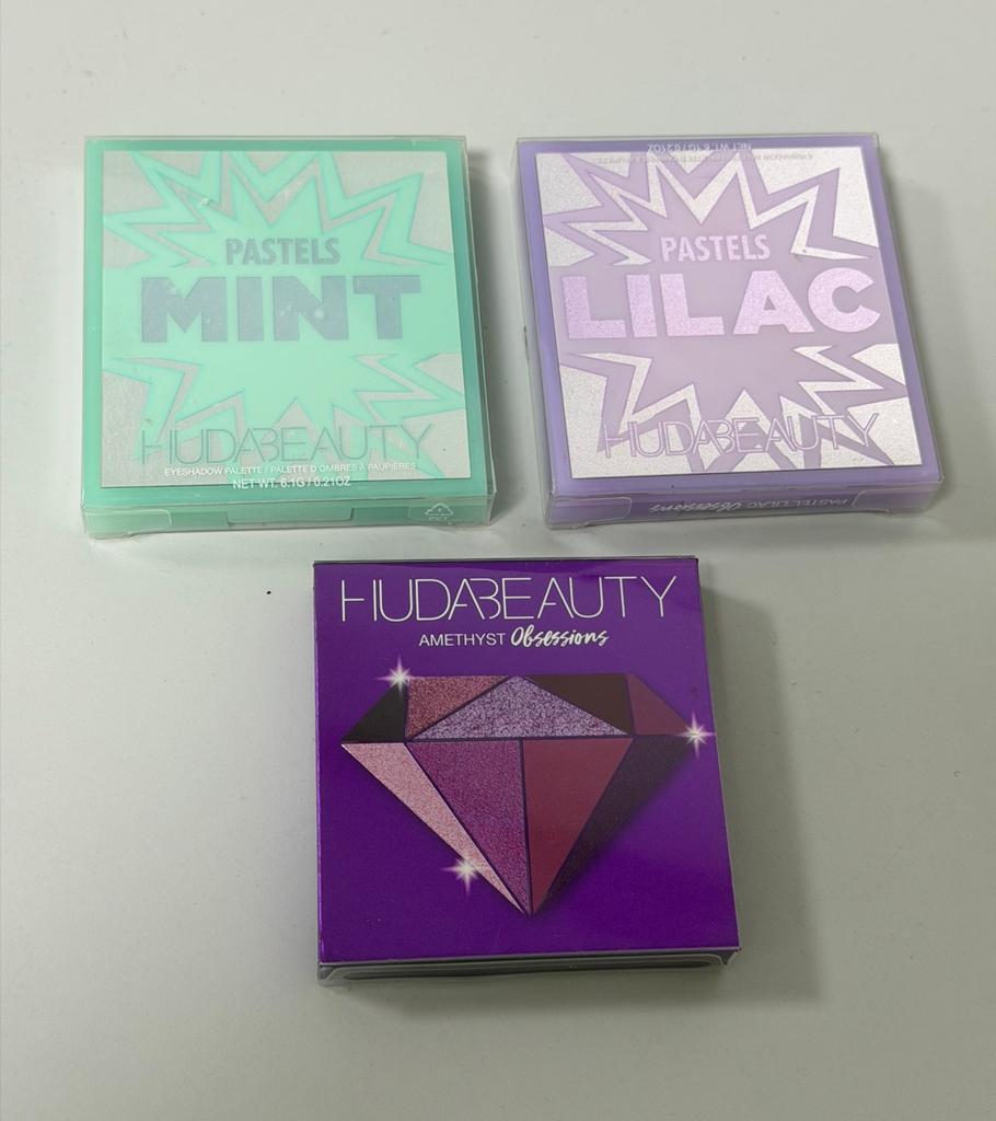 3 fards paupières Huda Beauty améthyste pastels menthe lilas, Bijoux, Sacs & Beauté, Beauté | Cosmétiques & Maquillage, Neuf, Maquillage