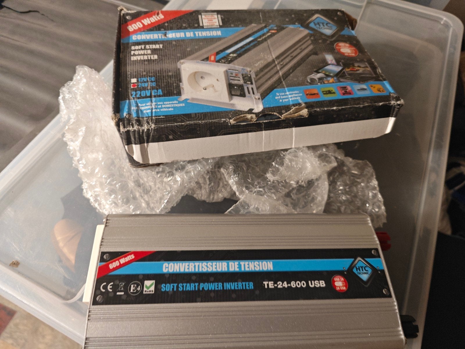 Convertisseur de Tension 24V - 220V 600W HTC Technic, Caravanes & Camping, Accessoires de camping, Enlèvement ou Envoi