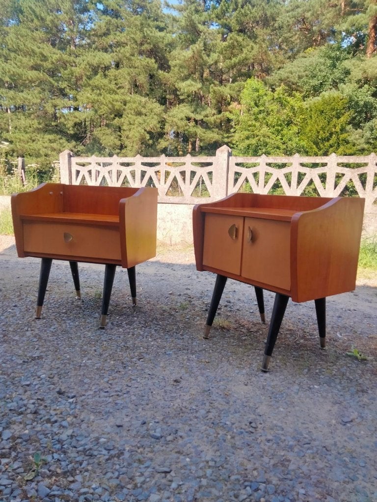 Koppel 50s fifties rockabilly nachtkastjes vintage, Ophalen, Huis en Inrichting