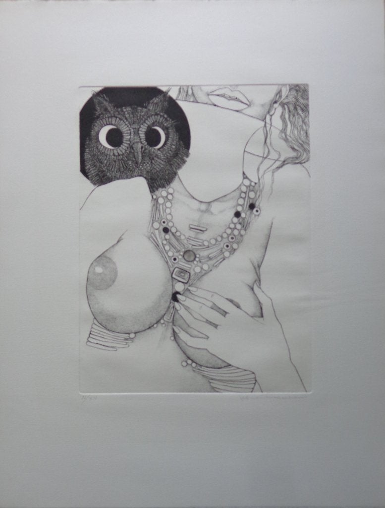 JEF VAN TUERENHOUT / LILITH / ZW-W ETS / 65x50cm / SIG, Portret en Figuren, Ophalen of Verzenden, Gelimiteerde oplage, Ets