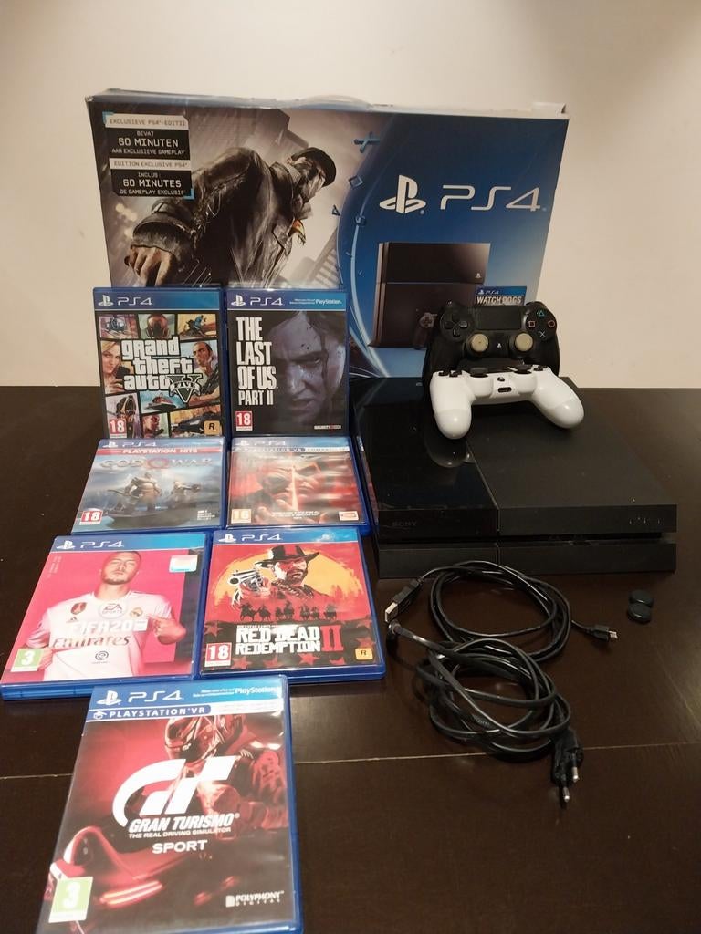 PS4 500 gig + 2 controllers +7 top games-zeer goede staat!, Ophalen