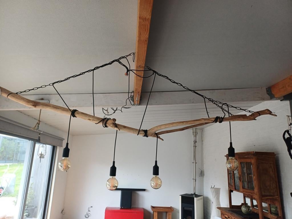 Pure vol eiken decoratieve tafelverlichting  ong. 2m L, Enlèvement