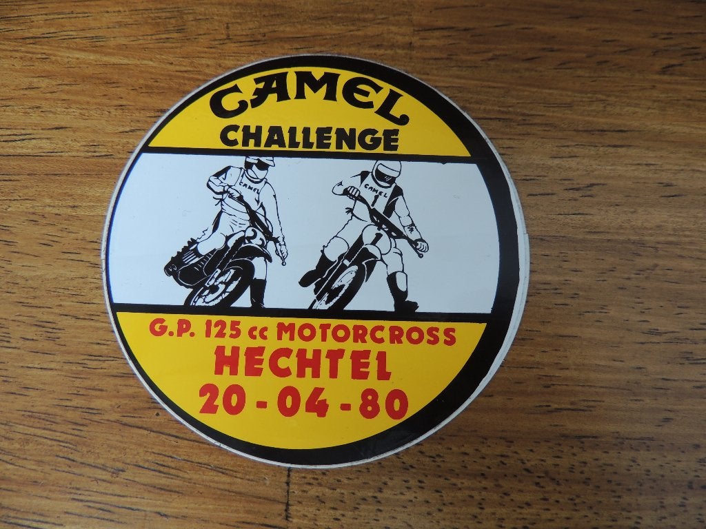 motocross camel challenge Hechtel 80 sticker, Verzamelen, Stickers, Ophalen of Verzenden, Zo goed als nieuw