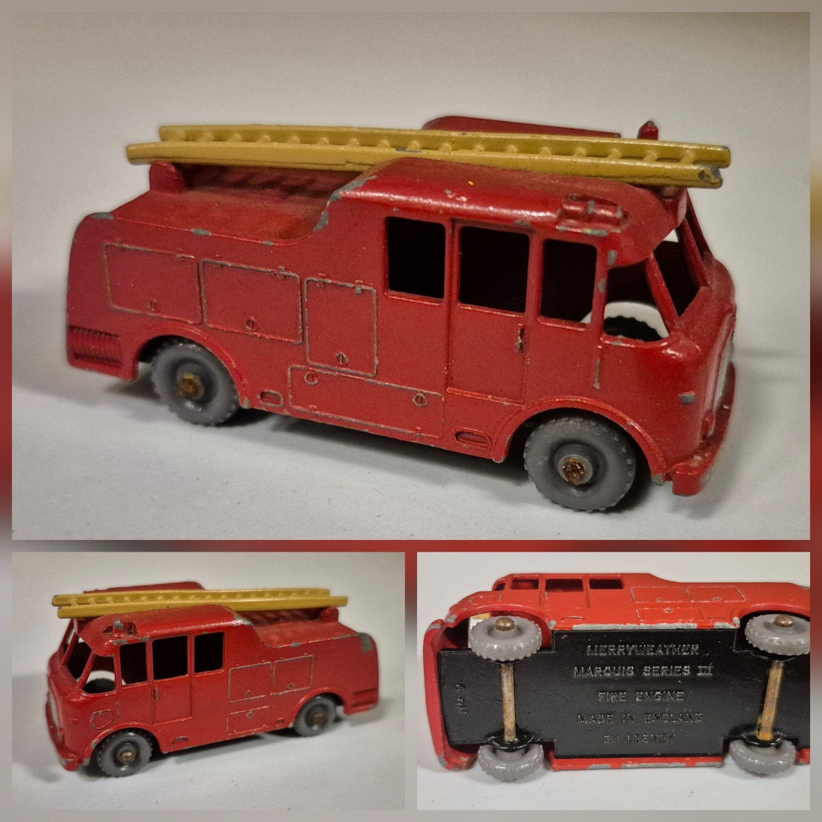 Matchbox Lesney 9-C 1959 Merryweather Fire Engine, Ophalen of Verzenden, Gebruikt, Bus of Vrachtwagen