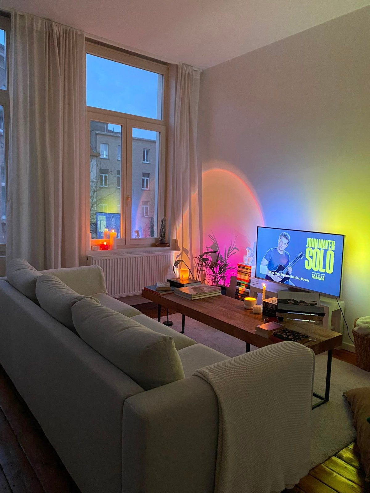 Moderne 3-zitsbank lichtgrijs, Enlèvement, Comme neuf