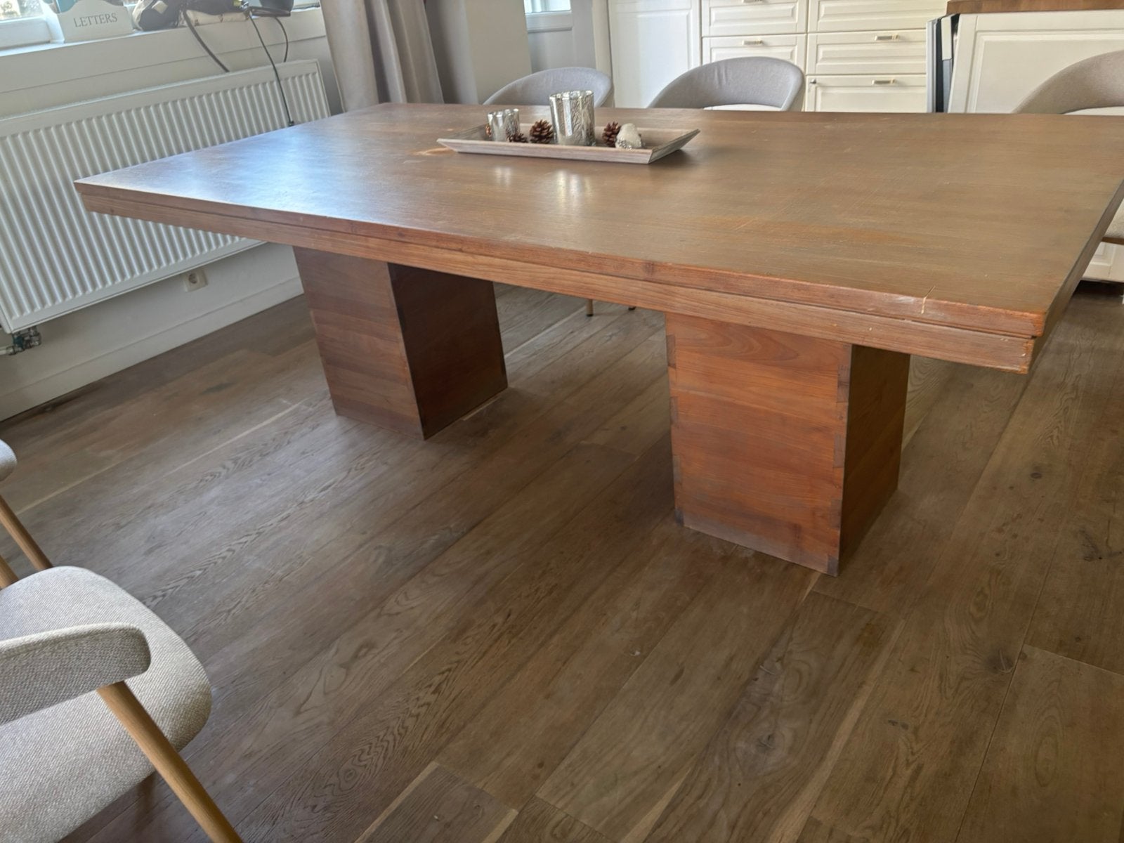 Eettafel, Huis en Inrichting, Ophalen, Gebruikt, 100 tot 150 cm, 200 cm of meer