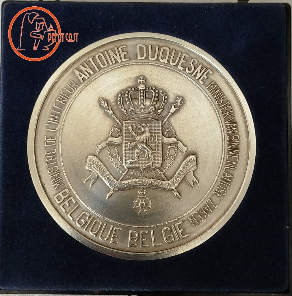 Médaille protocolaire du Ministre de l'Intérieur belge, Enlèvement ou Envoi, Argent