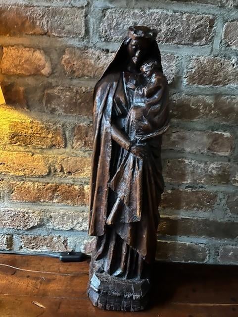 Groot antiek beeld, Mariabeeld 18e eeuw, Ophalen of Verzenden