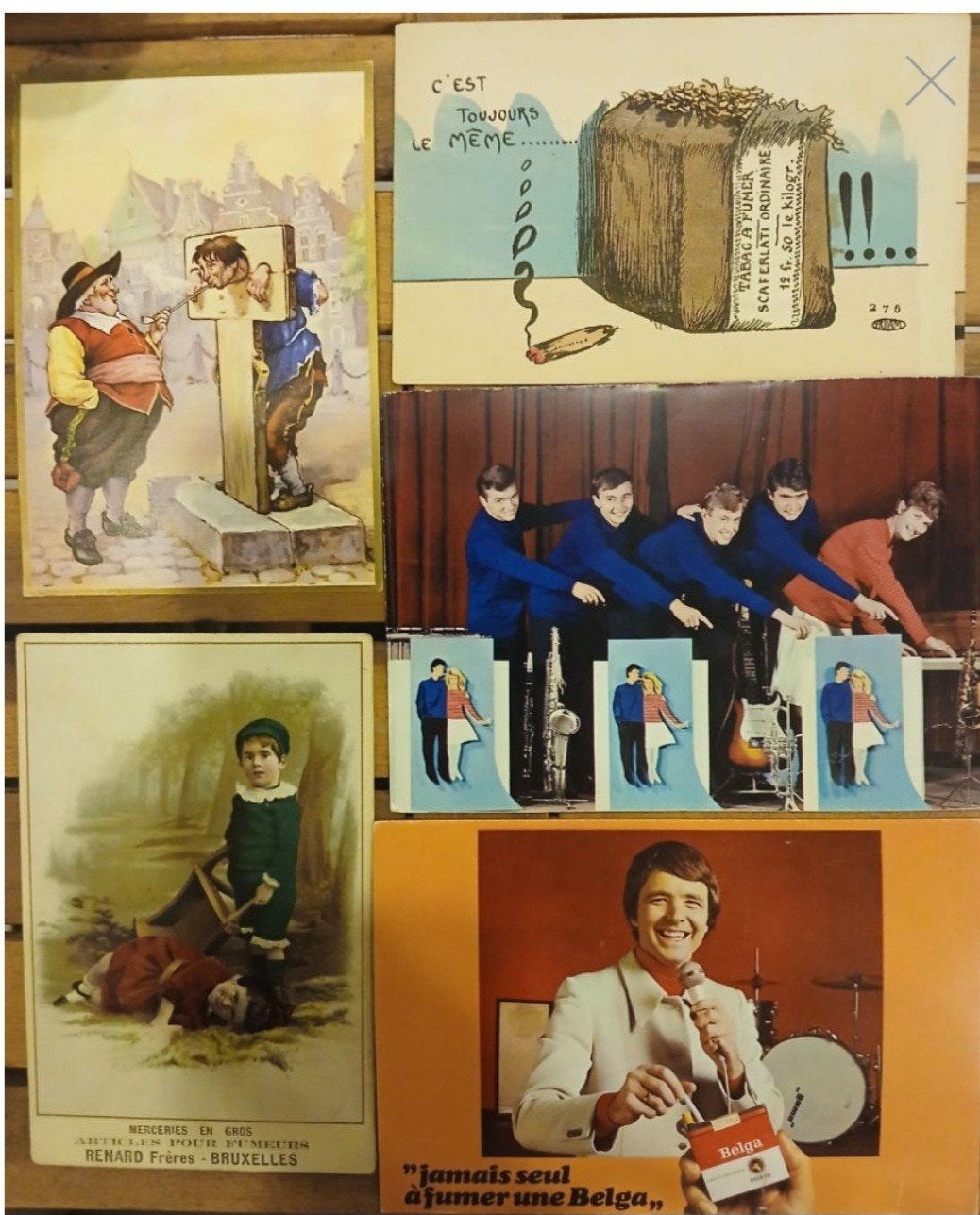 8 cpa litho illustrateur tuck etc theme tabac cigarette pipe, Enlèvement ou Envoi