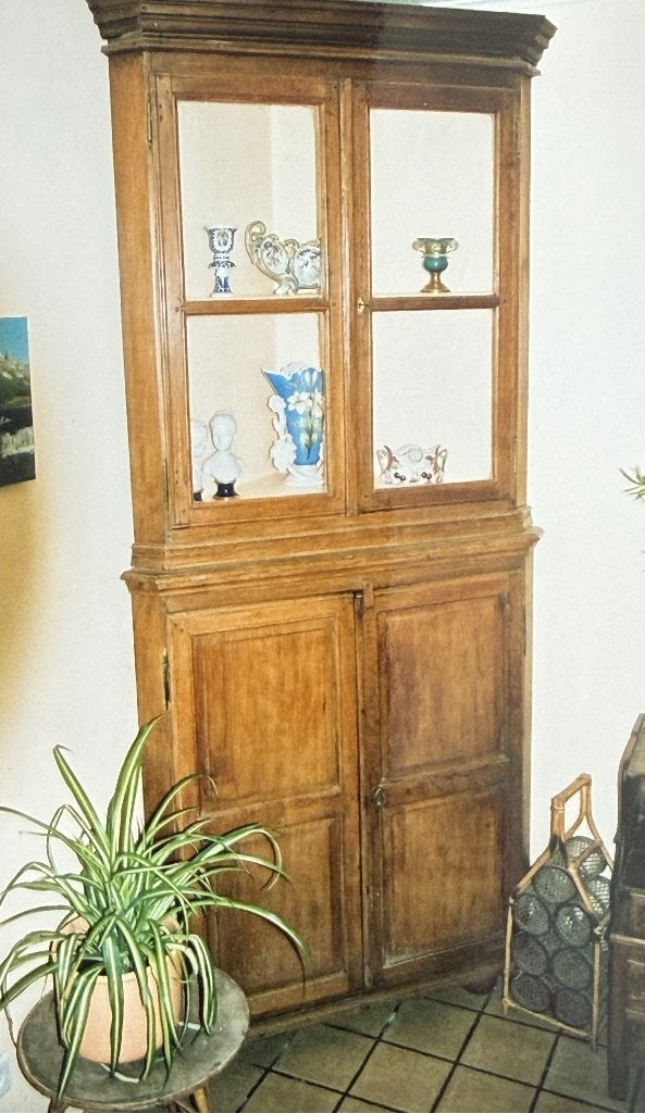 Armoire vitrine "en coin", Antiquités & Art, Enlèvement