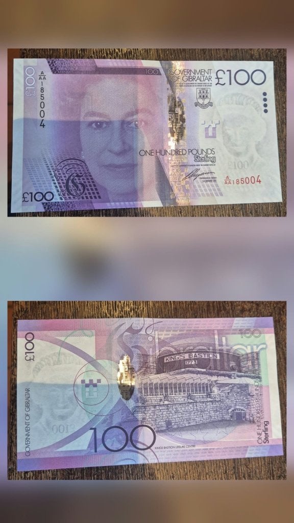 100 Pounds 2011 Gibraltar P39, Ophalen of Verzenden, Overige landen, Los biljet