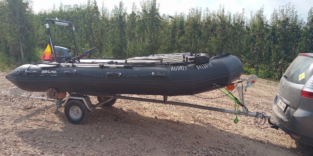 RIB 4m20 40 km/h, + 25CV Yamaha + remorque 2018, Aluminium, Feux de navigation, 4 m, 25 ch