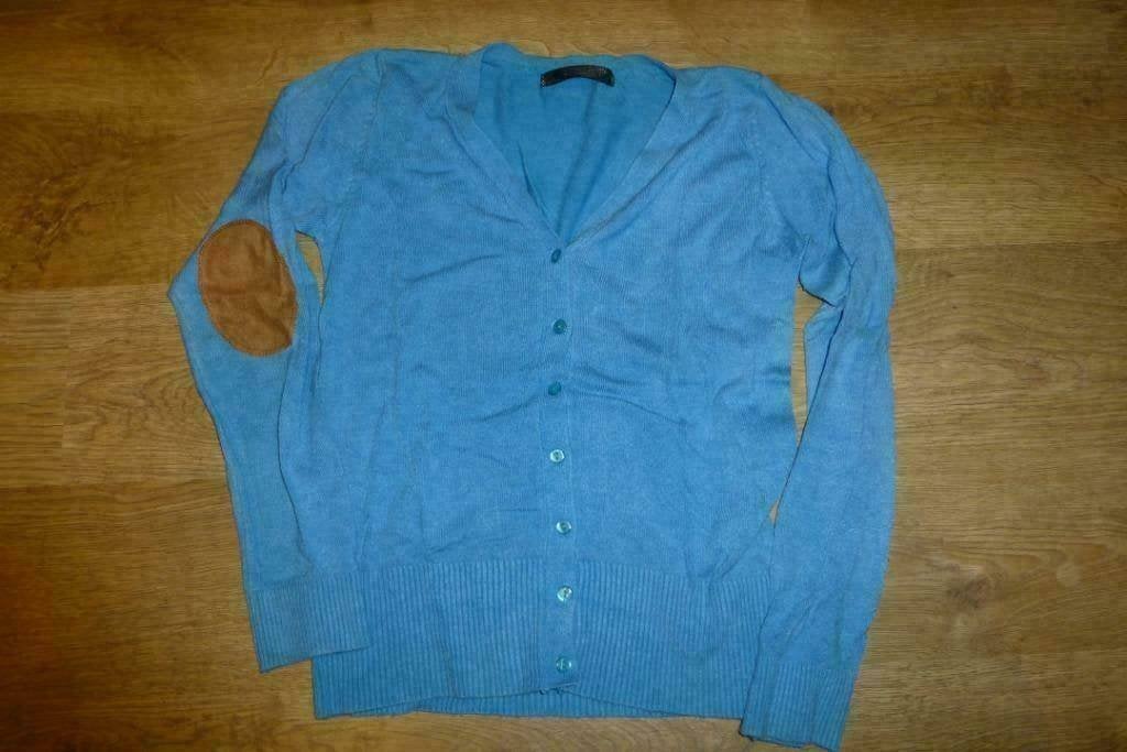 blauwe trui / gilet met ellebooglappen maat smal, ANDERE, Blauw, Ophalen of Verzenden, Maat 36 (S)
