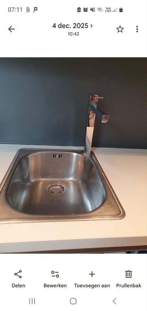Inbouw Spoeltafel Franke inox met kraan., Huis en Inrichting, Keuken | Keukenelementen, Ophalen