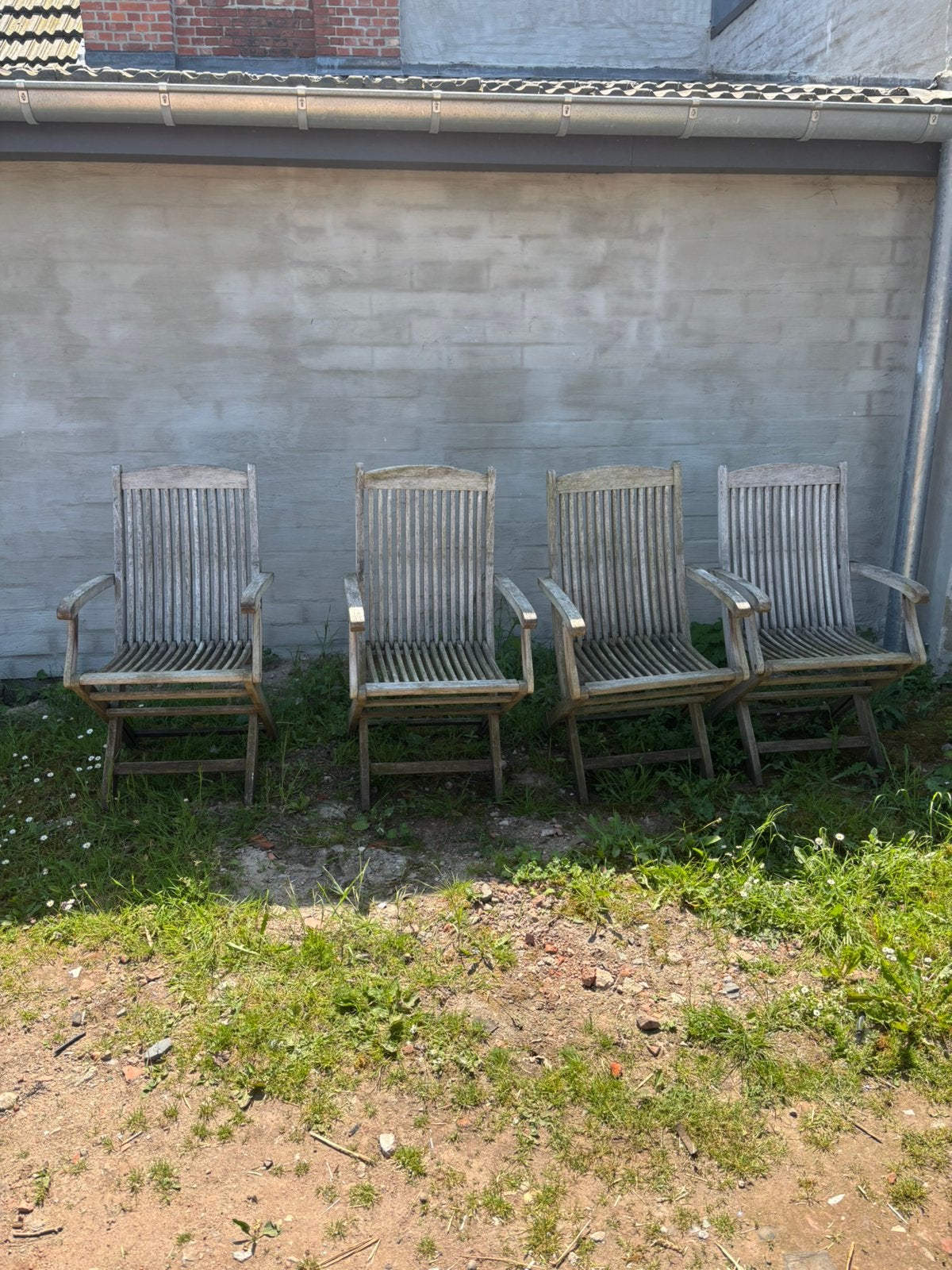 4 inklapbare teak stoelen, Ophalen, Gebruikt, Hout, Inklapbaar