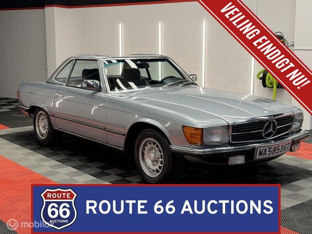 Mercedes-Benz 280 SL | 1982 | Route 66 Auctions, Auto's, Mercedes-Benz, Gebruikt, Zwart, Bedrijf, Handgeschakeld