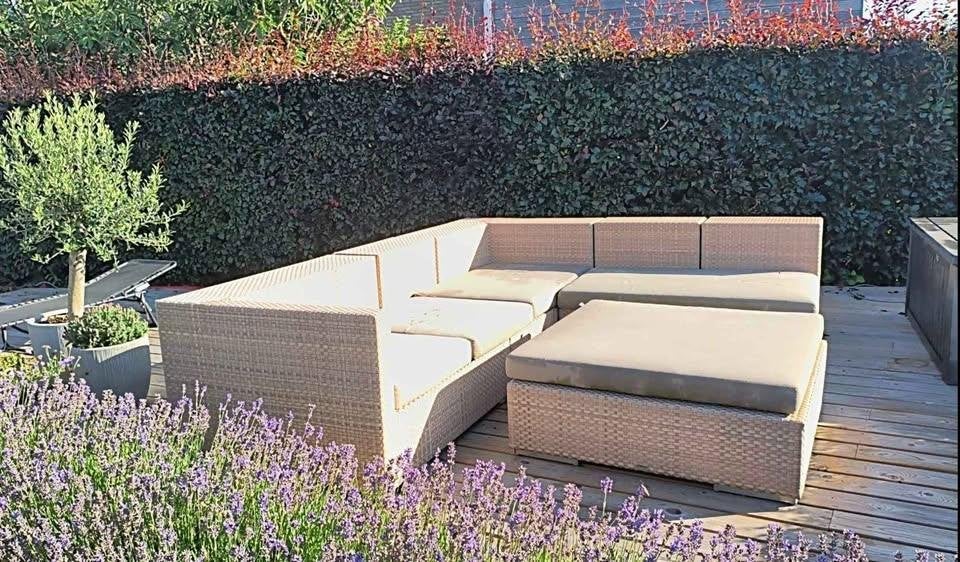 Dedon modulaire lounge in goede staat, Jardin & Terrasse, Enlèvement, Utilisé, Sets de jardin, 8 places