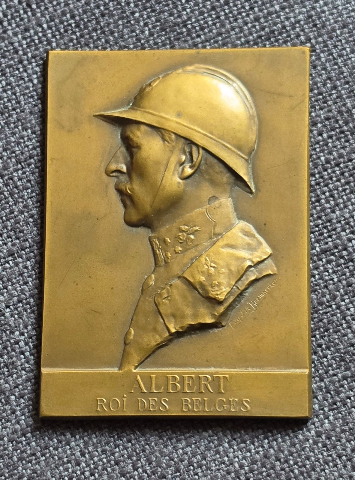 medaille / penning Koning Albert I 1935, Postzegels en Munten, Ophalen of Verzenden