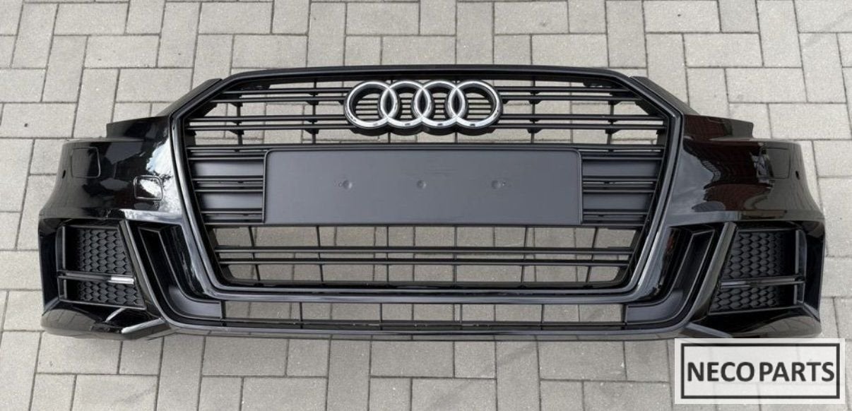BUMPER AUDI A3 8V 8V4 FACELIFT S LINE VOORBUMPER GRILL, Gebruikt, -, Achter, -