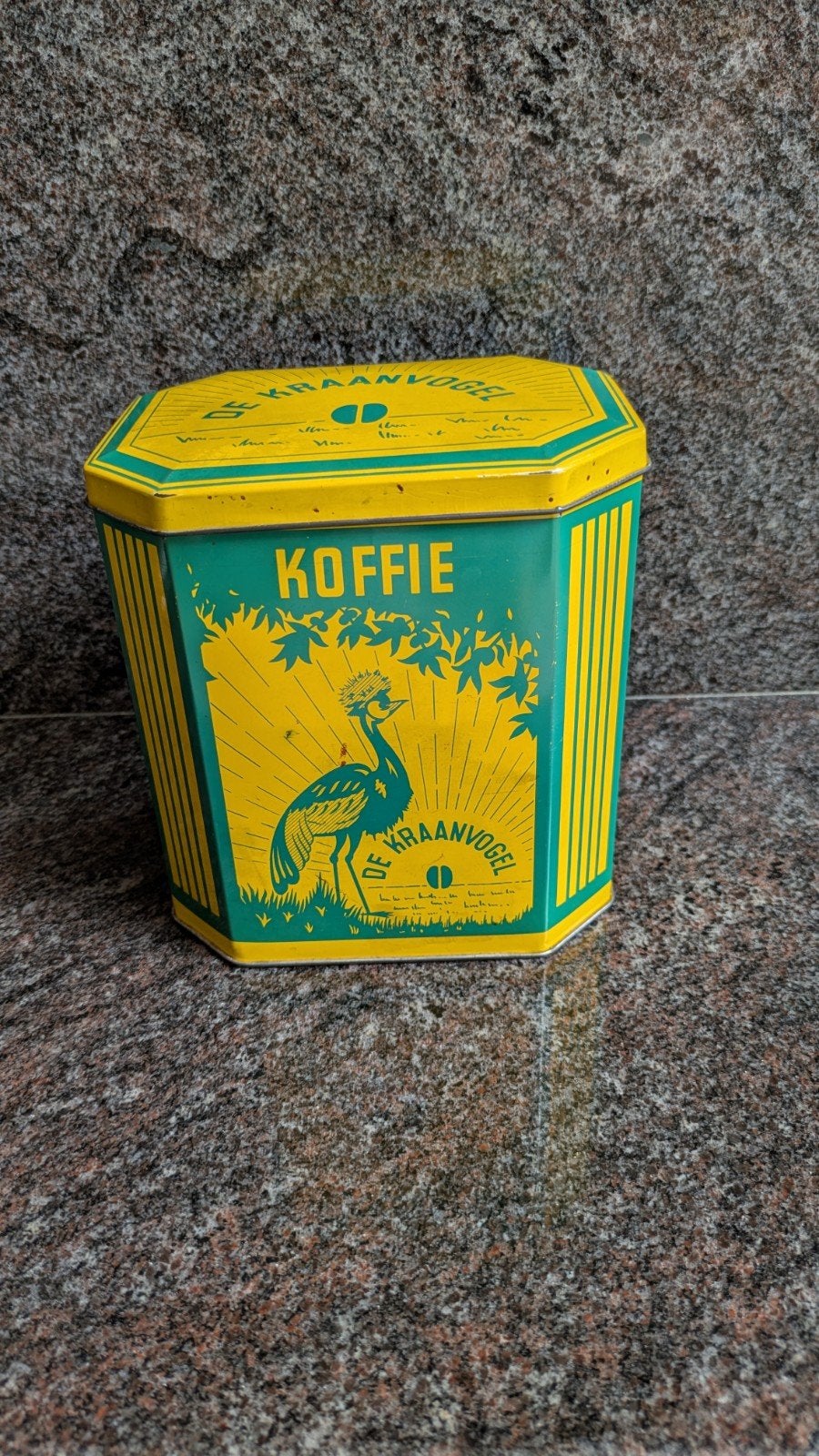 vintage blikken koffiedoos De Kraanvogel, Verzamelen, Blikken, Ophalen of Verzenden, Koffie