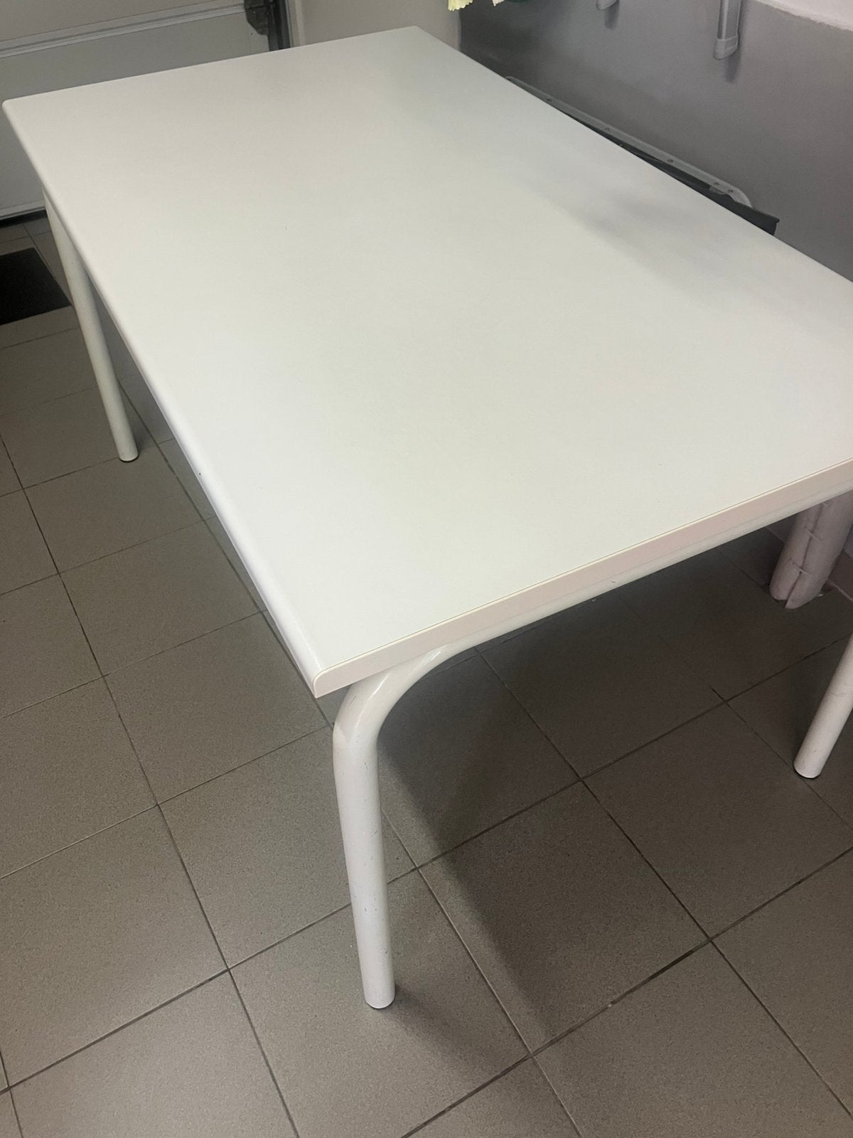 Mooie witte keukentafel, Ophalen, Gebruikt, 100 tot 150 cm, 50 tot 100 cm