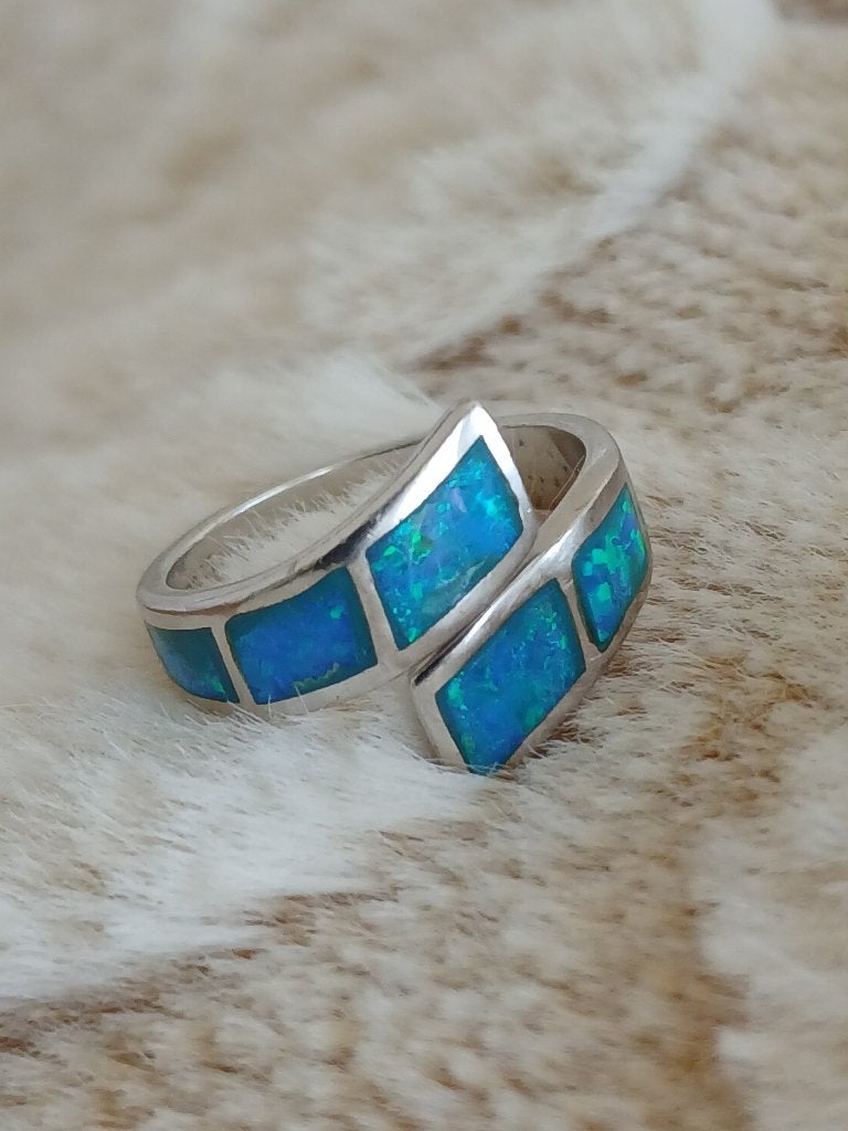 Bague en argent avec opale, Bijoux, Sacs & Beauté, Enlèvement ou Envoi, Comme neuf, Femme, Argent
