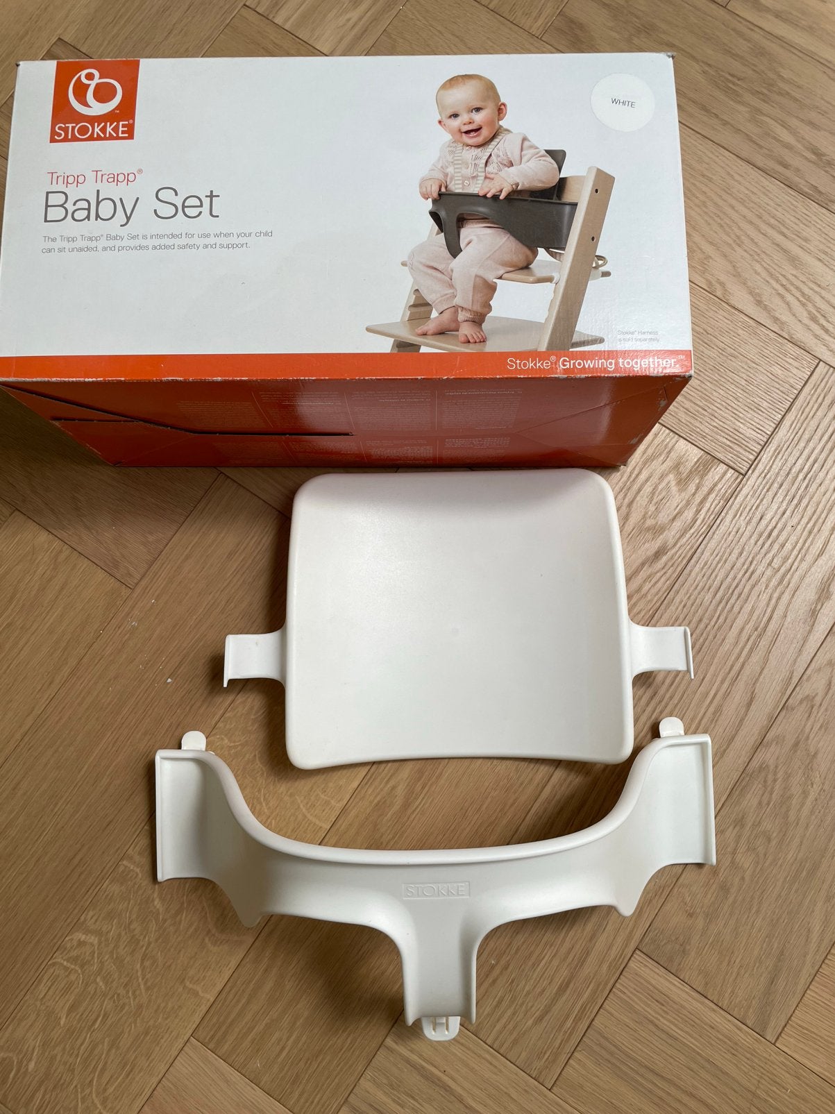 Stokke tripp trapp babyset wit, Ophalen, Zo goed als nieuw