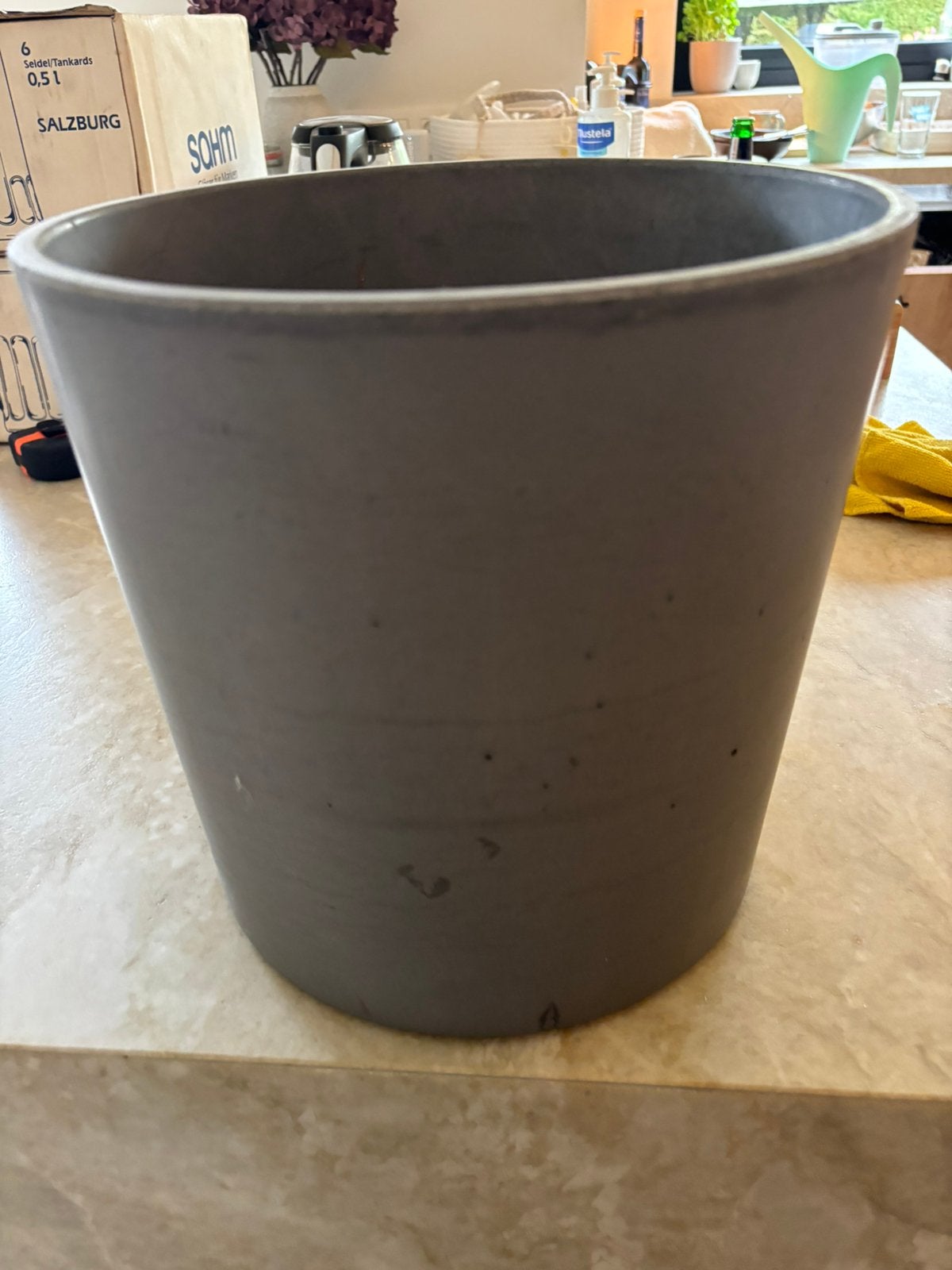 IKEA BOYSENBÄR Bloempot (Grijs, ca. 27 cm), Ophalen, Gebruikt