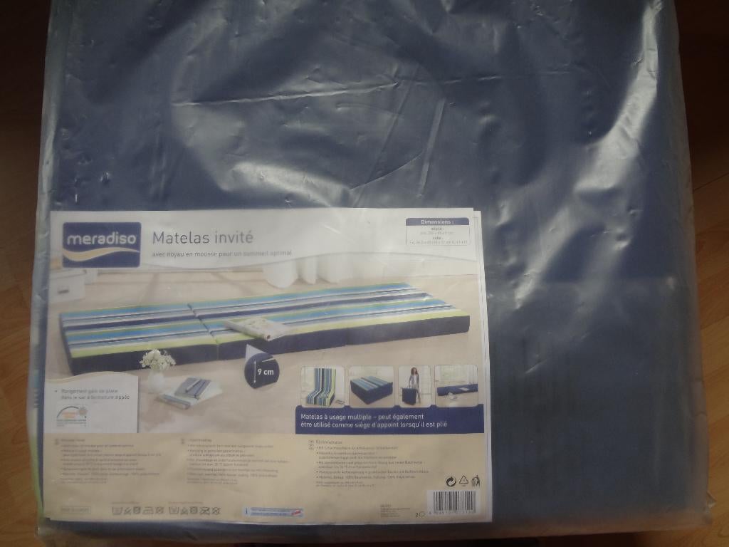 Matelas pliable pour invités NEUF, Neuf, Une personne, Enlèvement, 200 cm