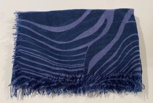 Blauwe foulard met grijs dessin, Ophalen of Verzenden, Nieuw, Sjaal