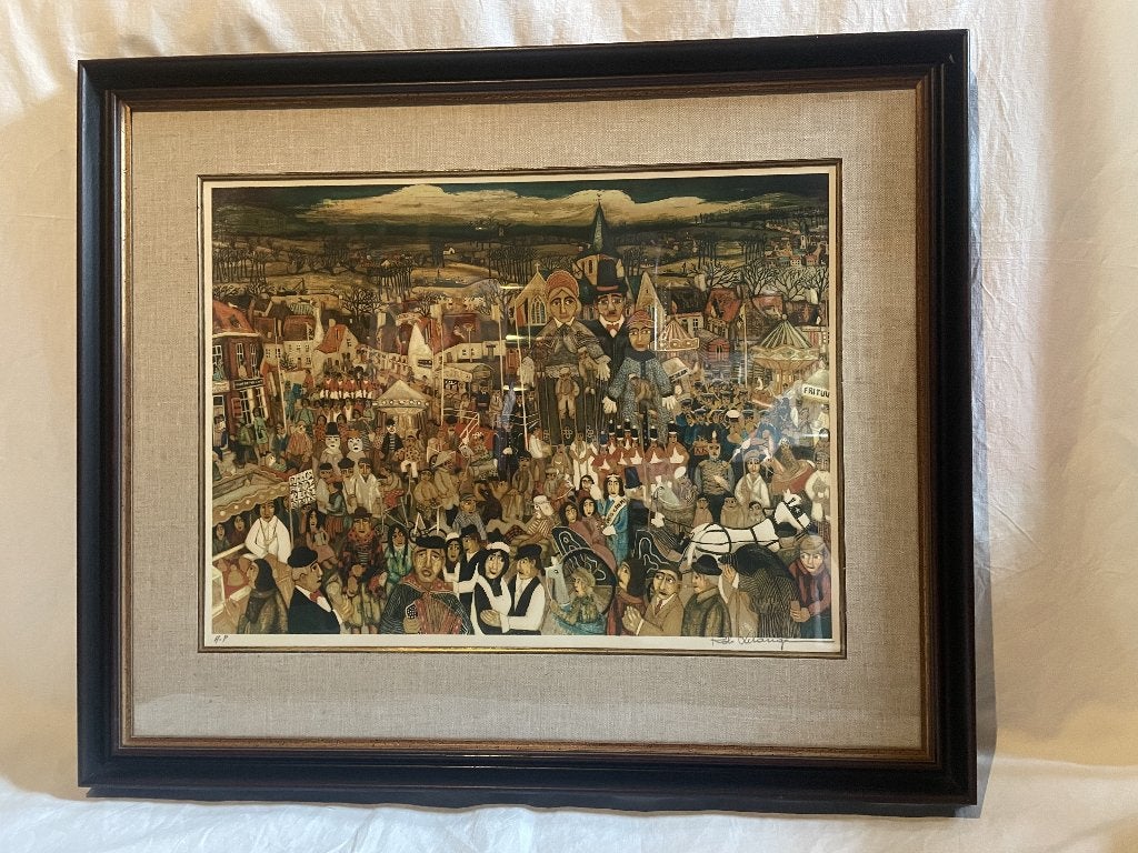 Litho Rob Delange "Fietel Eine" ARTIESTENPRINT 1990, Gelimiteerde oplage, Ophalen, Lithografie