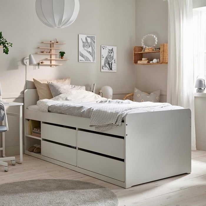 1persoonsbed Ikea, Ophalen, 90 cm, Eenpersoons, Wit