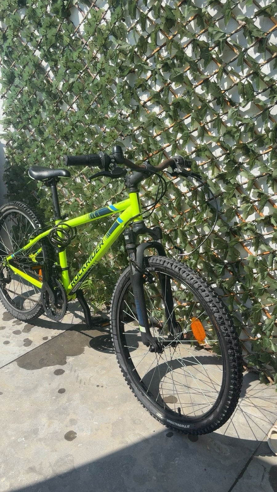 Rockrider fluogroen st100, Vélos & Vélomoteurs, Vélos | BMX & Freestyle, Utilisé, 20 à 24 pouces, Acier, V-brakes, Frein sur jante