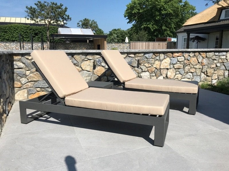 Design aluminium ligbedden sale korting antraciet versie, Tuin en Terras, Verzenden, Nieuw