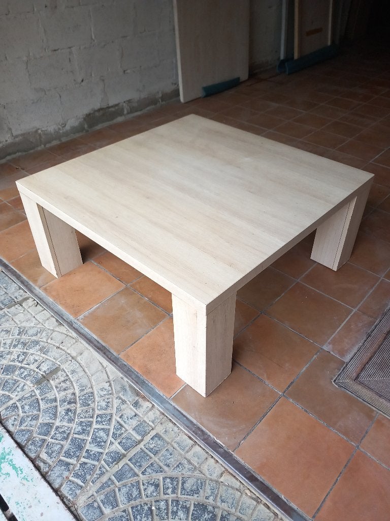 Grote houten salontafel 95x95x40, Antiek en Kunst, Ophalen of Verzenden
