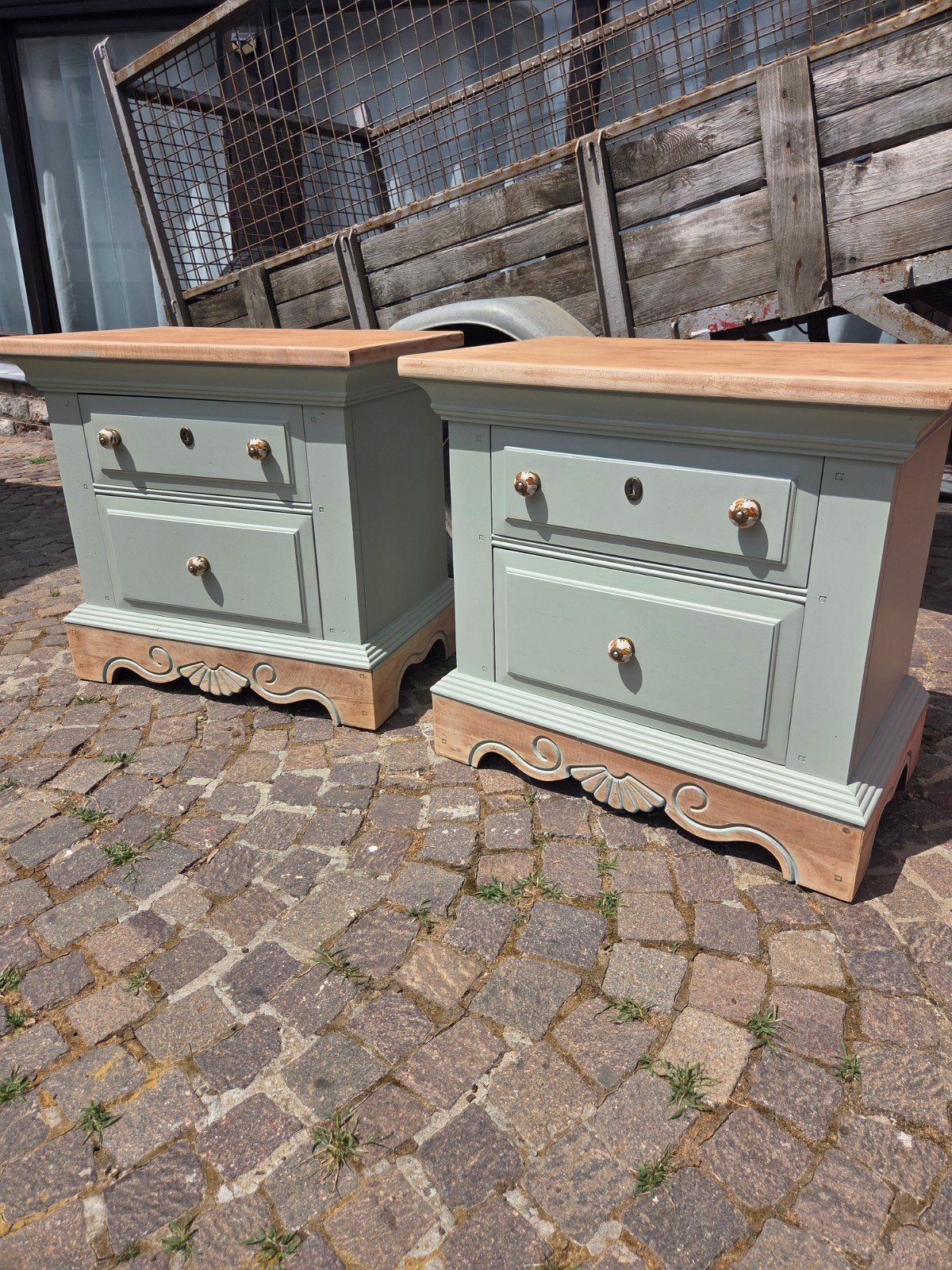 Superbe paire de tables de chevet vintage.Broyhill USA r, Maison & Meubles, Enlèvement, Bois