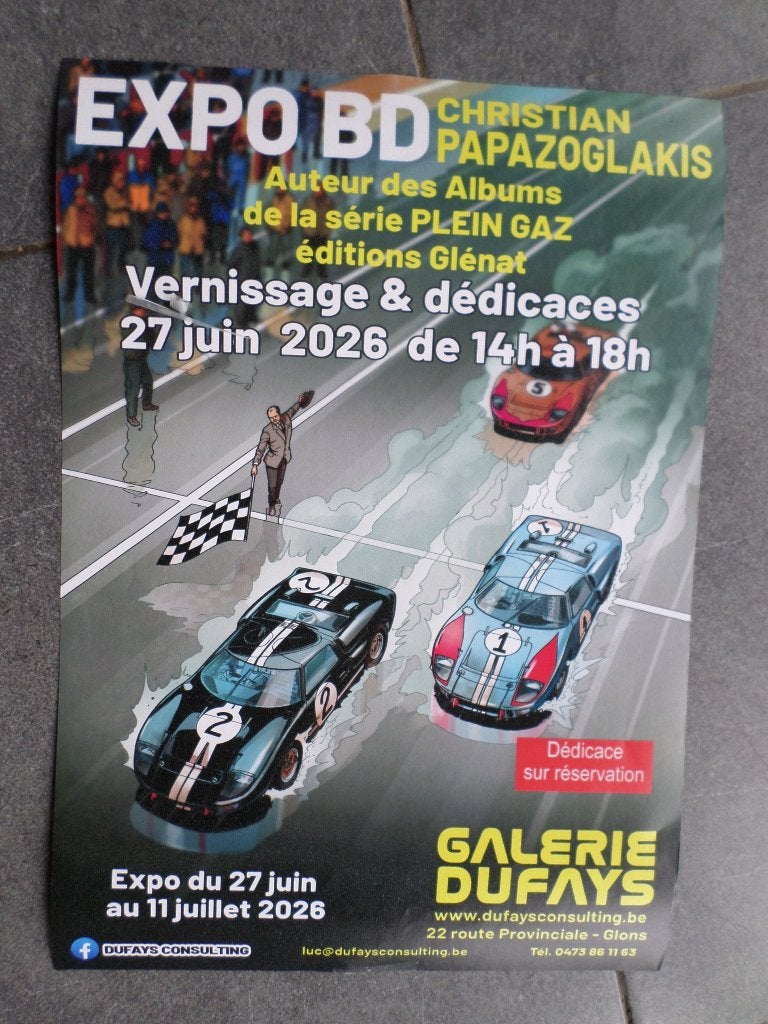 Plein gaz 24 H du Mans expo bd - affiche 42x30 - 2026, Enlèvement ou Envoi, Rectangulaire vertical, A1 jusqu'à A3, Utilisé