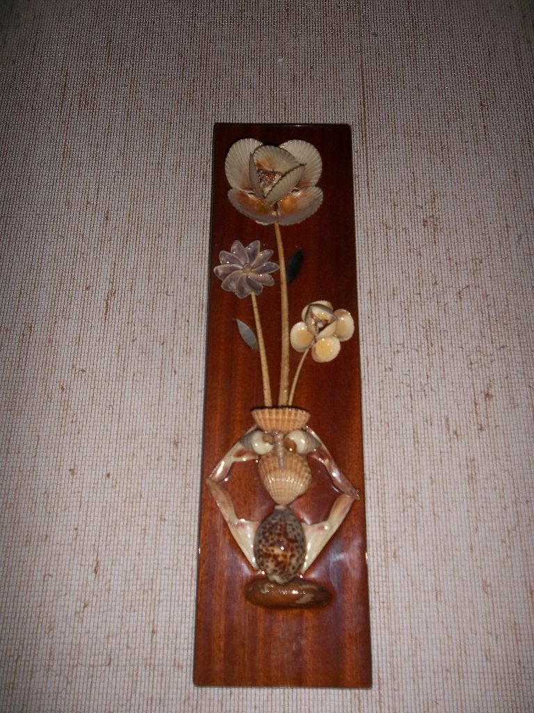 Bloemenruiker met schelpen vintage decoratie item jaren 50, Enlèvement ou Envoi