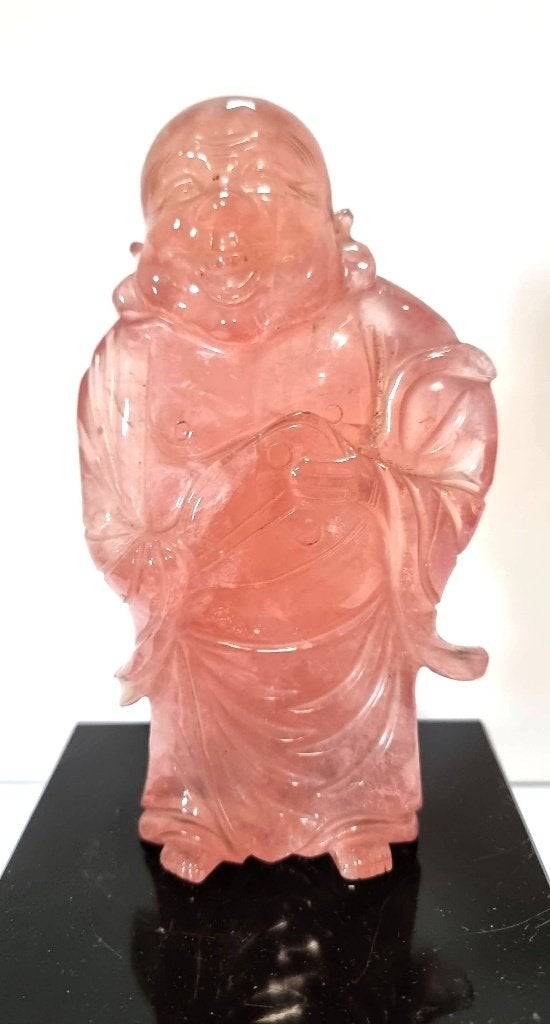 Statue de Bouddha en quartz rose., Antiquités & Art, Art | Art non-occidental, Rose, Sculpture, Enlèvement ou Envoi, Autres matériaux